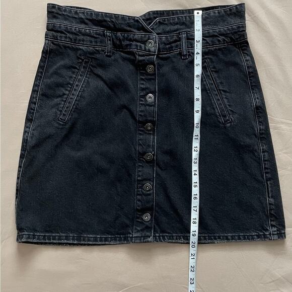 Black Denim Button-Front Skirt - Picture 2 of 6